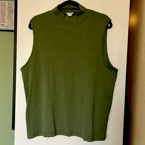 NWT J Crew - Olive Mock Neck Sleeveless Tank